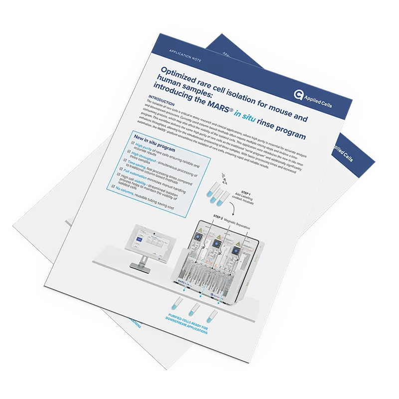 App note showcasing improved rare cell isolation workflow