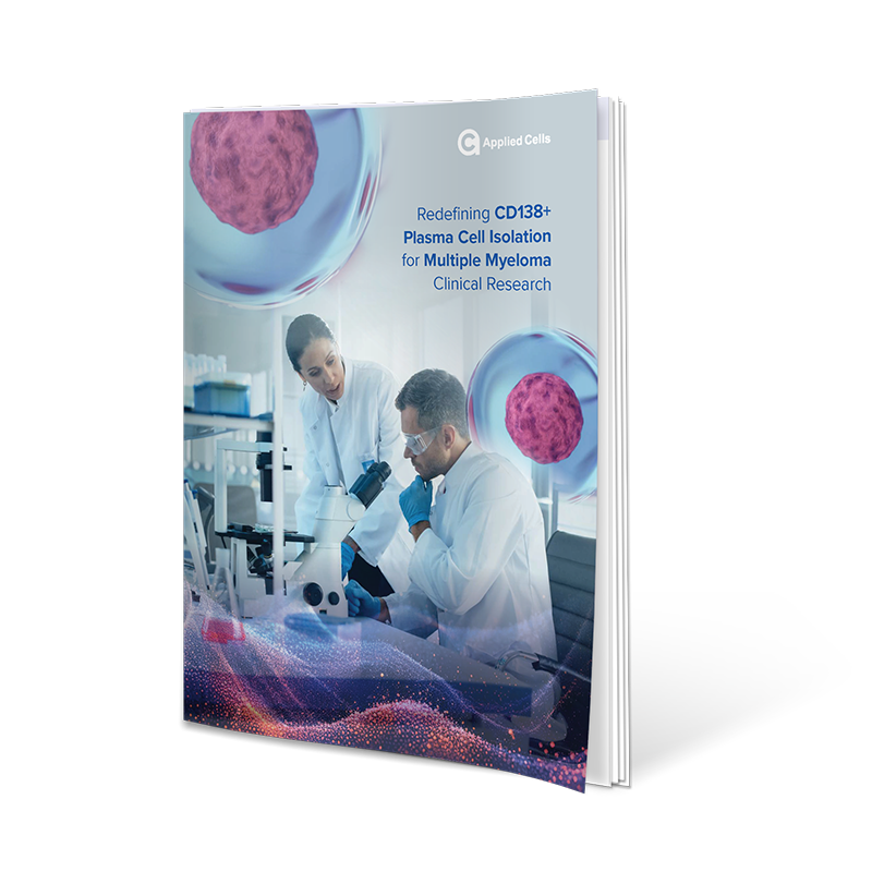 Brochure summarising benefits of CD138+ Plasma Cell Isolation for Multiple Myeloma Clinical Research with MARS Platform