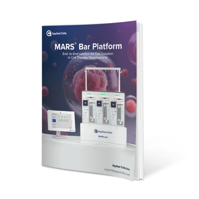 Brochure highlighting the benefits of using MARS Bar Platform for Cell Therapy development